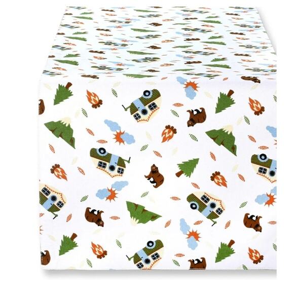 Camping Adventures Table Runner 14x108 Reversible - Picture 1 of 7